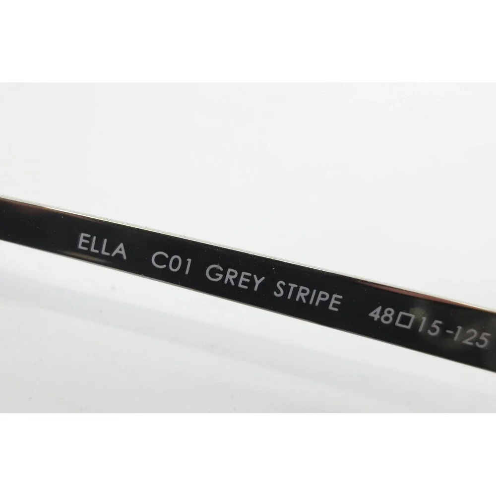 Nicole Miller New York Ella C01 Grey Stripe Eyeglasses Round Frames 48-15-125
